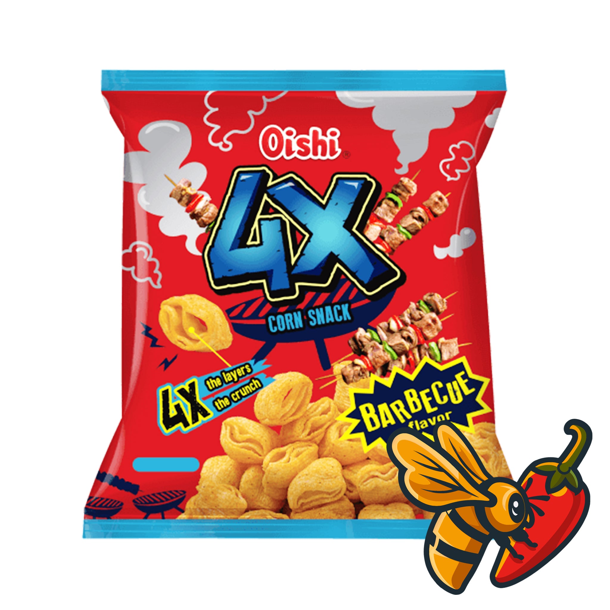 OISHI - 4X Corn Snacks BBQ