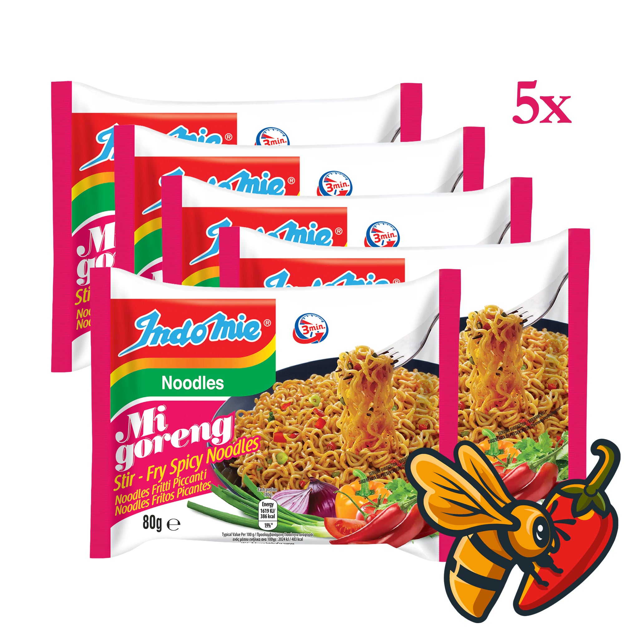 INDOMIE - Mi Goreng Stir Fry Spicy Noodle (5 pack)